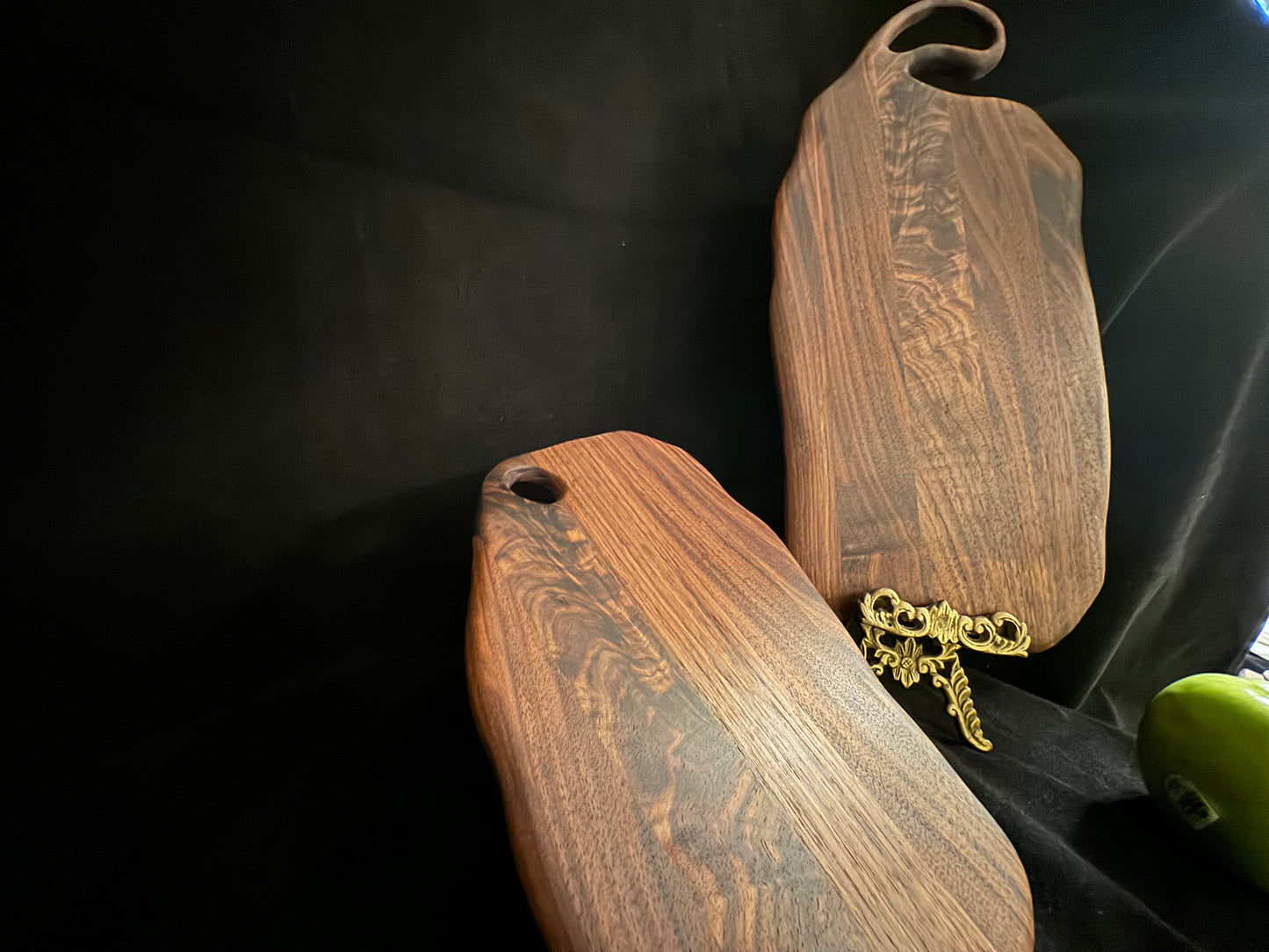 BLOSM | Cutting Boards SET 15"x 9" and 10"x9" with a handle. Walnut. Designed and Handcrafted in California. - BLOSM | Blossom Woodworking