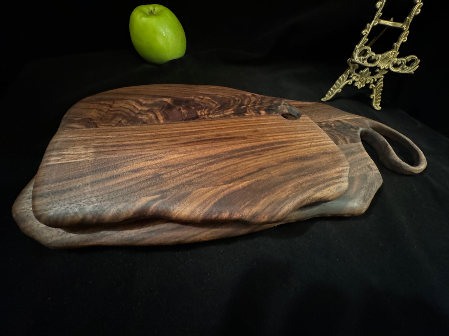 BLOSM | Cutting Boards SET 15"x 9" and 10"x9" with a handle. Walnut. Designed and Handcrafted in California. - BLOSM | Blossom Woodworking