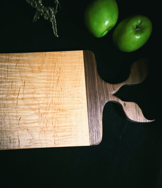 BLOSM | Maple, Walnut Cutting Board 17"x 12" . "Turnip". Designed and Handcrafted in California. - BLOSM | Blossom Woodworking